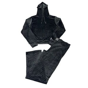 Juicy Couture Y2K M Velour Set Black Silver Tone Garment Studs New Without Tags